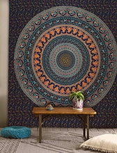 Load image into Gallery viewer, Popular Handicrafts Tapestry Wall hangings Hippie Mandala Bohemian Psychedelic Indian Bedspread Magical Thinking Tapestry 84x90 Inches,(215x230cms) Neavy Blue
