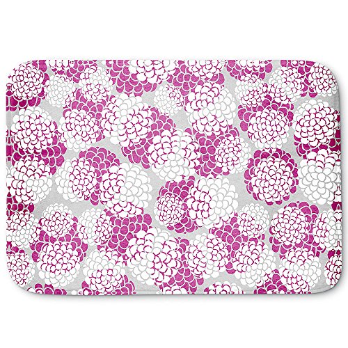 DiaNoche Designs Memory Foam Bath or Kitchen Mats by Pom Graphic Design - Violet Floral Blossoms, Large 36 x 24 in