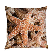 Load image into Gallery viewer, Truly Teague Burlap Suede or Woven Throw Pillow Collection Of Starfish - Burlap, 18 Inch
