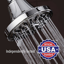 Load image into Gallery viewer, AquaDance Premium High Pressure 6-setting 4-Inch Shower Head for the Ultimate Shower Spa Experience! Officially Independently Tested to Meet Strict US Quality &amp; Performance Standards!
