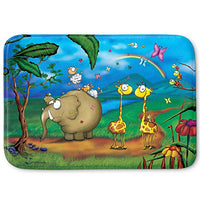 DiaNoche Designs Memory Foam Bath or Kitchen Mats by Tooshtoosh - Jungle Party, Large 36 x 24 in
