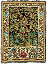 Load image into Gallery viewer, Tree of Life - Arts and Crafts by William Morris - Blanket Throw Woven from Cotton - Made in The USA (72x54)
