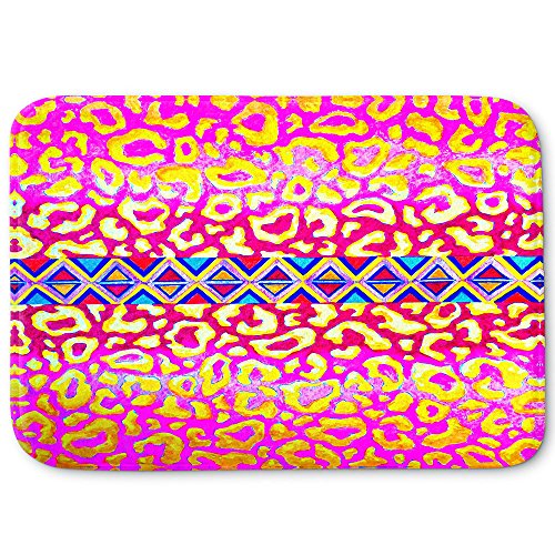 DiaNoche Designs Memory Foam Bath or Kitchen Mats by Julia Di Sano - Leopard Trail Pink, Large 36 x 24 in
