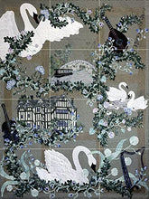 Load image into Gallery viewer, Tile Mural Contemporary Art Swan Romance by Kathy McNeil Kitchen Bathroom Shower Wall Backsplash Splashback 3x4 6&quot; Ceramic, Matte
