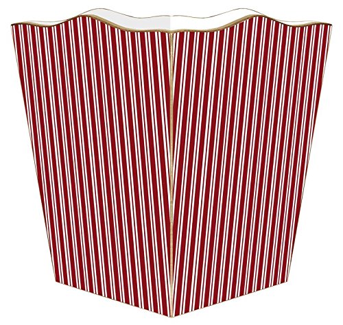 Red Stripe Wastepaper Basket