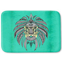 Load image into Gallery viewer, DiaNoche Designs Memory Foam Bath or Kitchen Mats by Pom Graphic Design - Emperor Tribal Lion Turquesa, Large 36 x 24 in
