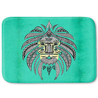 DiaNoche Designs Memory Foam Bath or Kitchen Mats by Pom Graphic Design - Emperor Tribal Lion Turquesa, Large 36 x 24 in