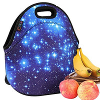 iColor Blue Shining Stars Boys Girls Kids Insulated School Travel Outdoor Thermal Waterproof Carrying Lunch Tote Bag Cooler Box Neoprene Lunchbox Container Case