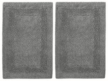 Load image into Gallery viewer, Cotton Craft 2 Piece Reversible Step Out Bath Mat Rug Set 17x24 Charcoal, 100% Pure Cotton, Super Soft, Plush &amp; Absorbent, Hand Tufted Heavy Weight Construction, Full Reversible, Rug Pad Recommended
