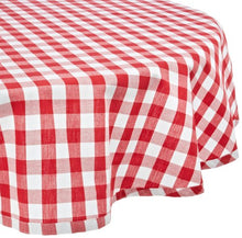 Load image into Gallery viewer, Dii Camz32670  70&quot; Round Cotton Tablecloth, Red &amp; White Check   Perfect For Fall, Thanksgiving, Farm
