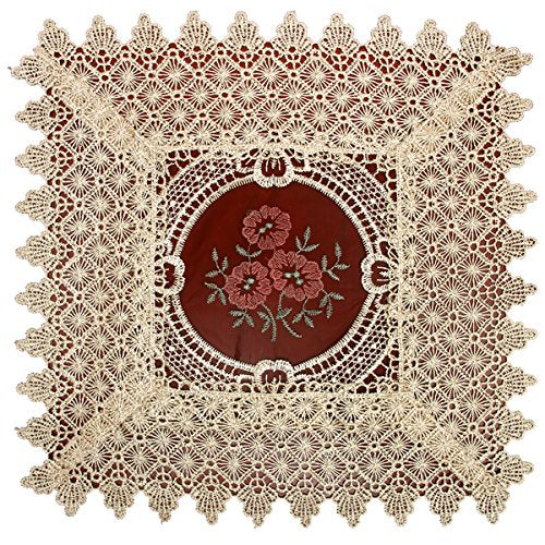 Simhomsen Set of 4 Lace Table Doilies Square 12 inch, Victorian Style and Vintage Look