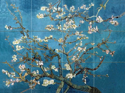 Tile Mural Blossoming Almond by Van Gogh Vincent - Art Kitchen Bathroom Shower Wall Backsplash Splashback 4x3 6