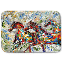DiaNoche Designs Memory Foam Bath or Kitchen Mats by Karen Tarlton - Abstract Wild Horses, Large 36 x 24 in