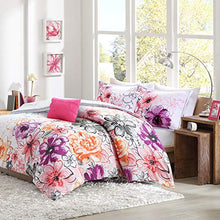 Load image into Gallery viewer, Intelligent Design Comforter Set Vibrant Floral Design, Teen Bedding for Girls Bedroom, Mathcing Sham, Decorative Pillow, Full/Queen, Olivia Pink 5 Piece (ID10-167)
