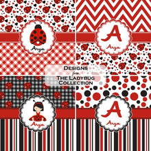 Load image into Gallery viewer, RNK Shops Ladybugs &amp; Stripes Duvet Cover - Full/Queen (Personalized)
