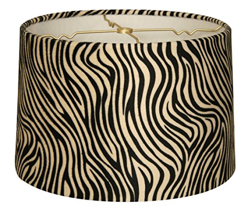 Royal Designs, Inc. Shallow Drum Hardback Lamp Shade, Zebra, 9 x 10 x 7 (HB-622-10)