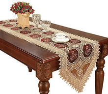 Load image into Gallery viewer, Simhomsen Antique Gold Lace Table Runner And Scarves Embroidered Burgundy Organza 16 ãƒâ— 90 Inch
