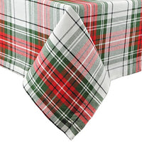 DII Christmas Plaid Square Tablecloth, 100% Cotton with 1/2