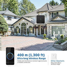 Load image into Gallery viewer, Wireless Doorbell, AVANTEK D-3G Waterproof Door Chime Kit Operating at Over 1300 Feet with 52 Melodies, 5 Volume Levels &amp; LED Flash

