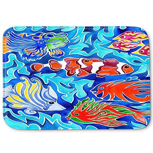 DiaNoche Designs Memory Foam Bath or Kitchen Mats by Rachel Brown - Snorkeling, Large 36 x 24 in