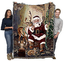 Load image into Gallery viewer, Christmas Time to Go- Terry Doughty - Blanket Throw Woven from Cotton - Made in The USA (72x54)
