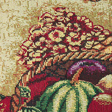 Load image into Gallery viewer, Violet Linen Fall Harvest Collection-Tapestry Cornucopia with Pumpkins and Fruits Design 18&quot; x 18&quot; Cushion Cover
