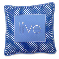 One Grace Place Simplicity Blue Decorative Pillow Live, Blue, Light Blue, White