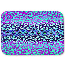 Load image into Gallery viewer, DiaNoche Designs Memory Foam Bath or Kitchen Mats by Julia Di Sano - Leopard Trail Mint Lavender, Large 36 x 24 in
