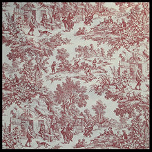 Load image into Gallery viewer, Victoria Park Toile Bathroom Shower Curtain, Red
